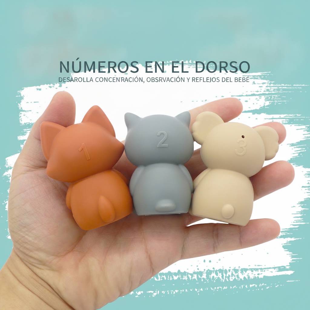 Juguete de baño apilable para bebé barcos animales