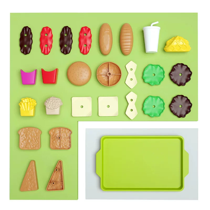 Set de Juguetes de Comida Rápida 27 pzas para Niños