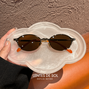 Lentes de sol vintage retro con marco dorado o plateado - 1