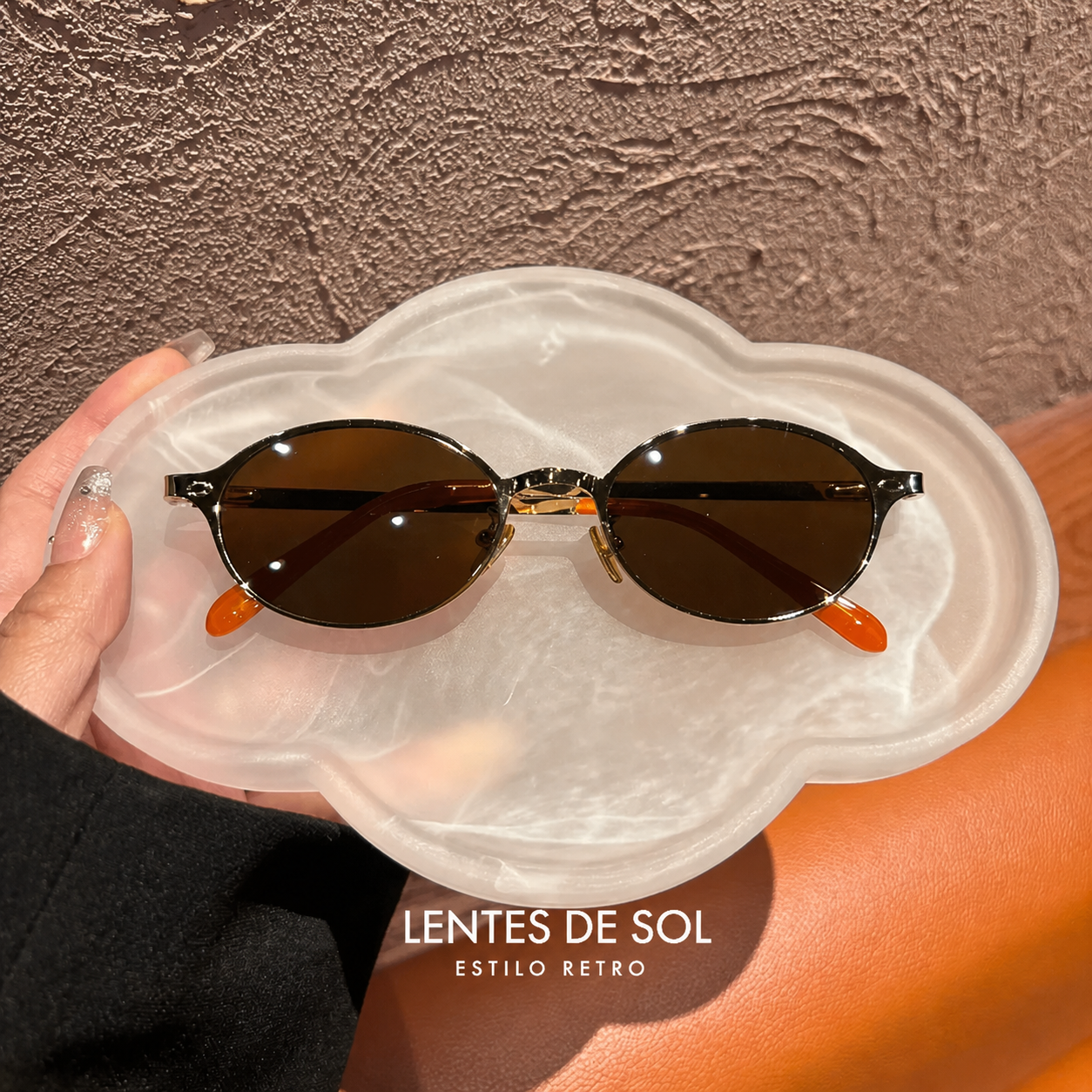 Lentes de sol vintage retro con marco dorado o plateado - 1