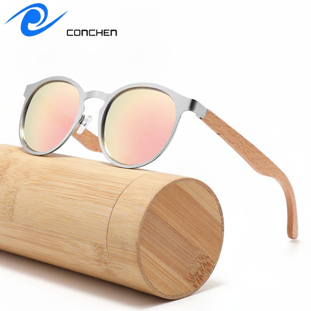 Lentes de Sol Polarizados con Armazón de Madera UV400