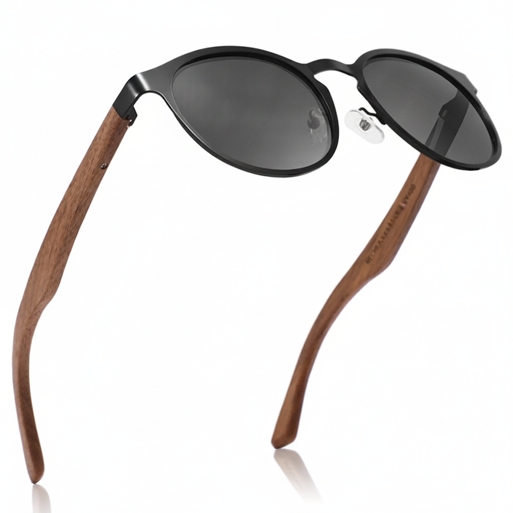 Lentes de Sol Polarizados con Armazón de Madera UV400