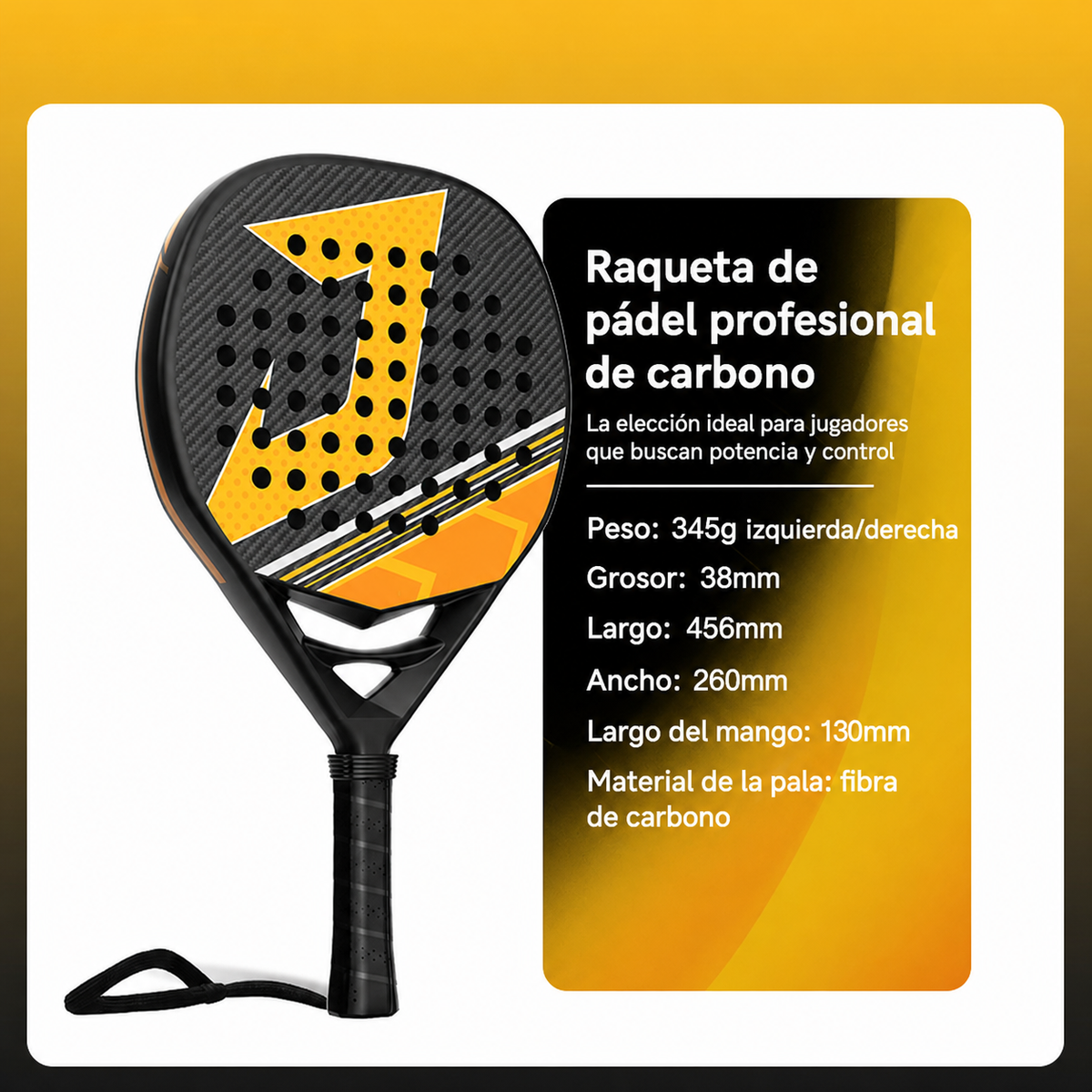 Raqueta de Pádel de Carbono Jusain Profesional