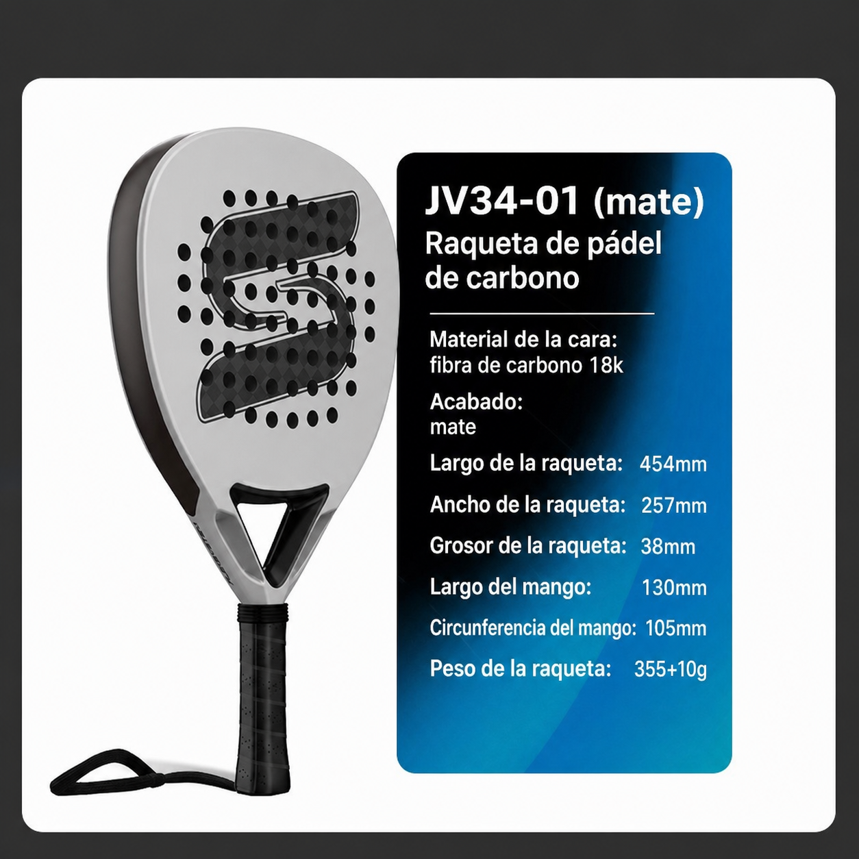 Raqueta de Pádel de Carbono Jusain Profesional