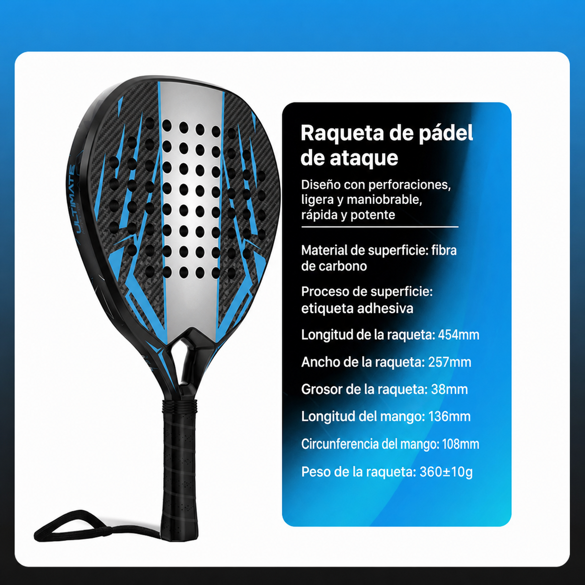 Raqueta de Pádel de Carbono Jusain Profesional