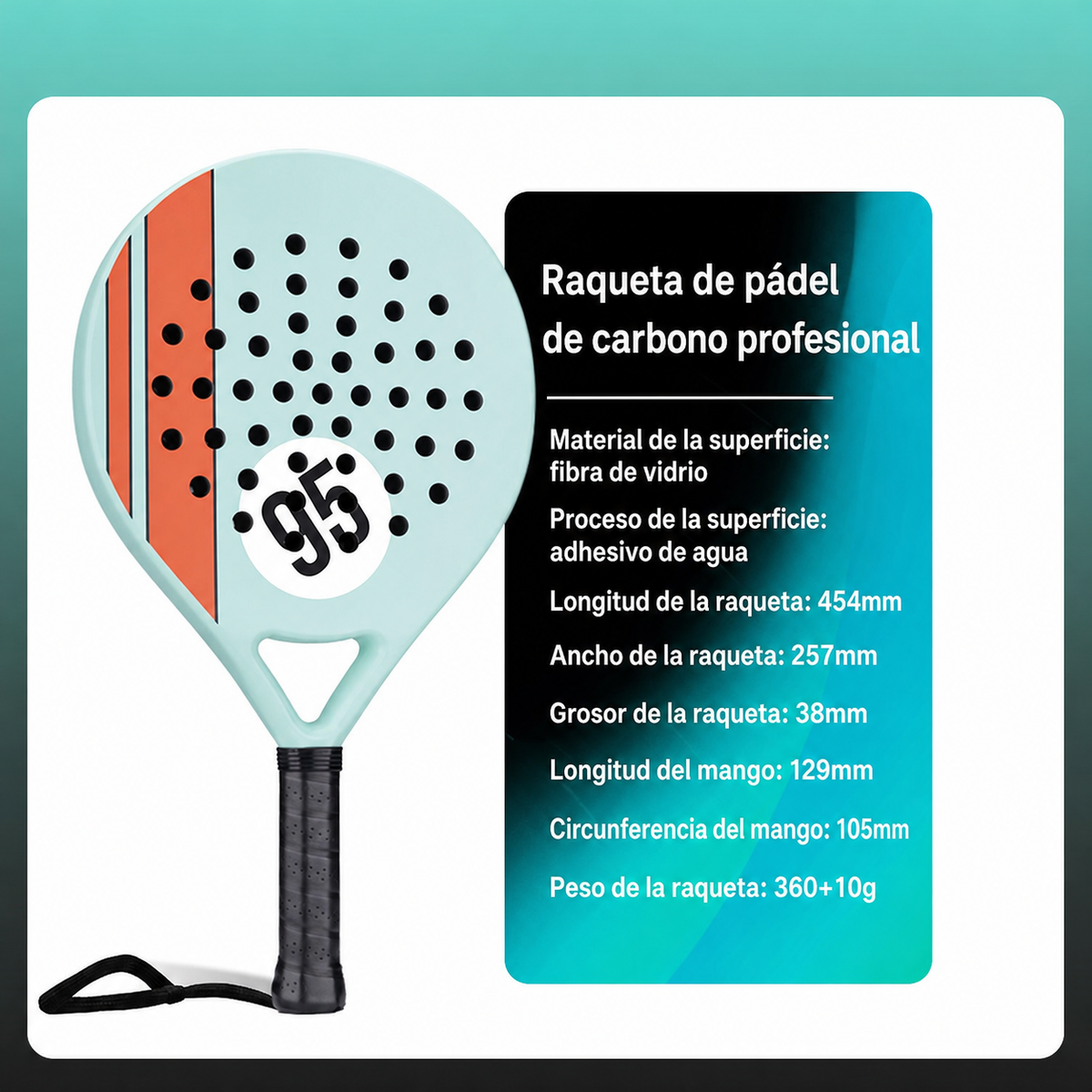 Raqueta de Pádel de Carbono Jusain Profesional