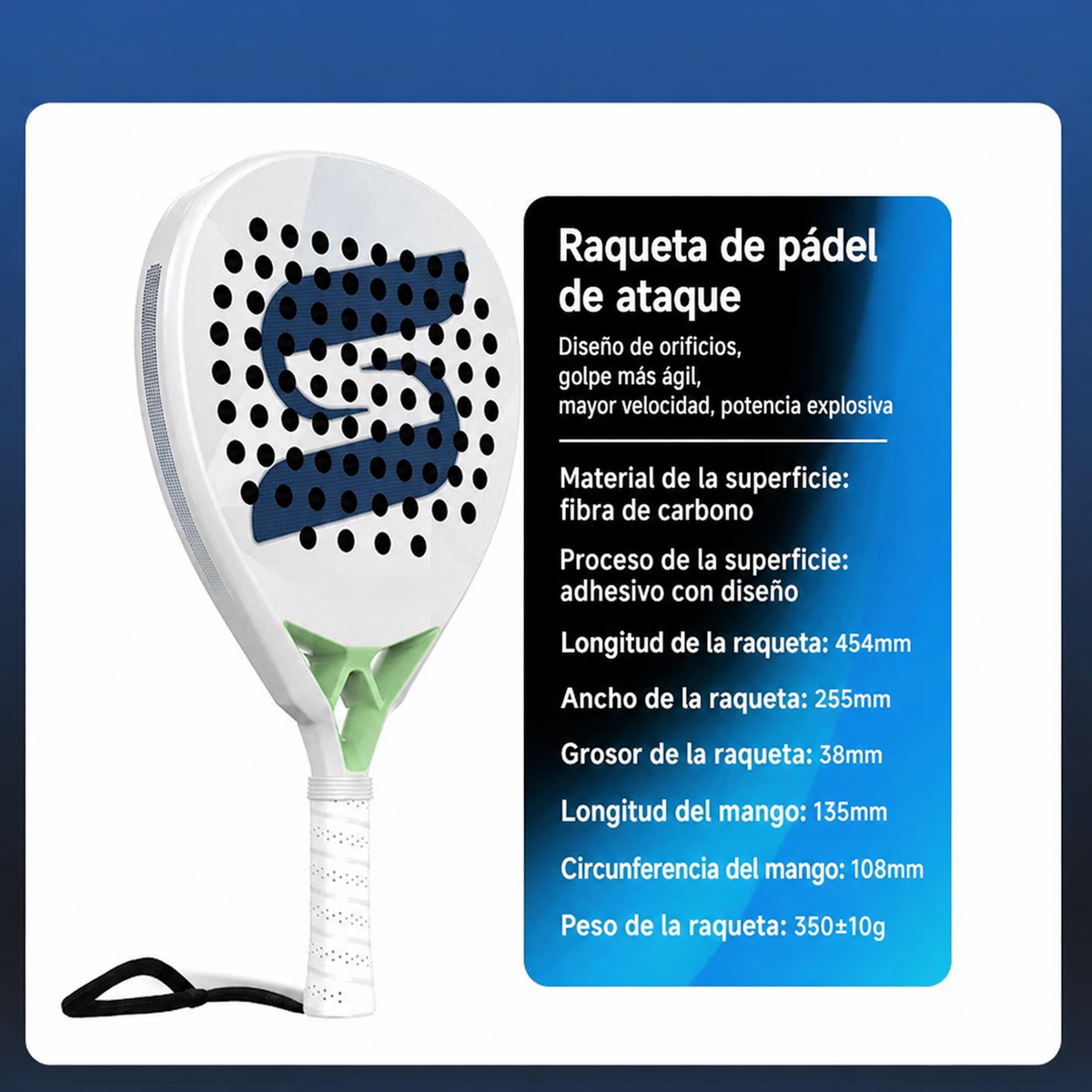 Raqueta de Pádel de Carbono Jusain Profesional