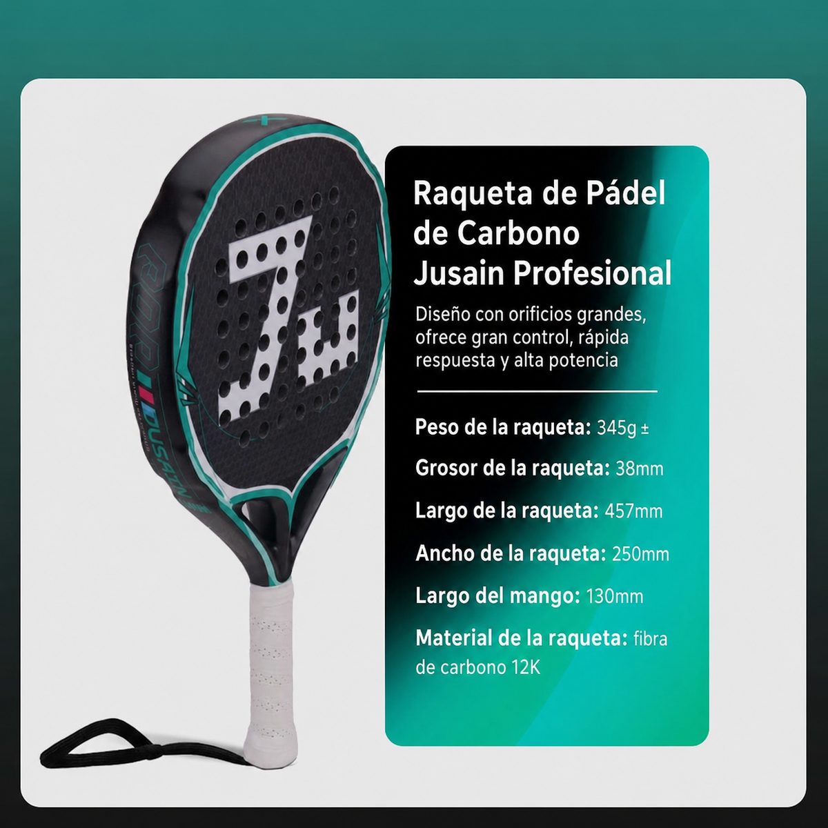 Raqueta de Pádel de Carbono Jusain Profesional