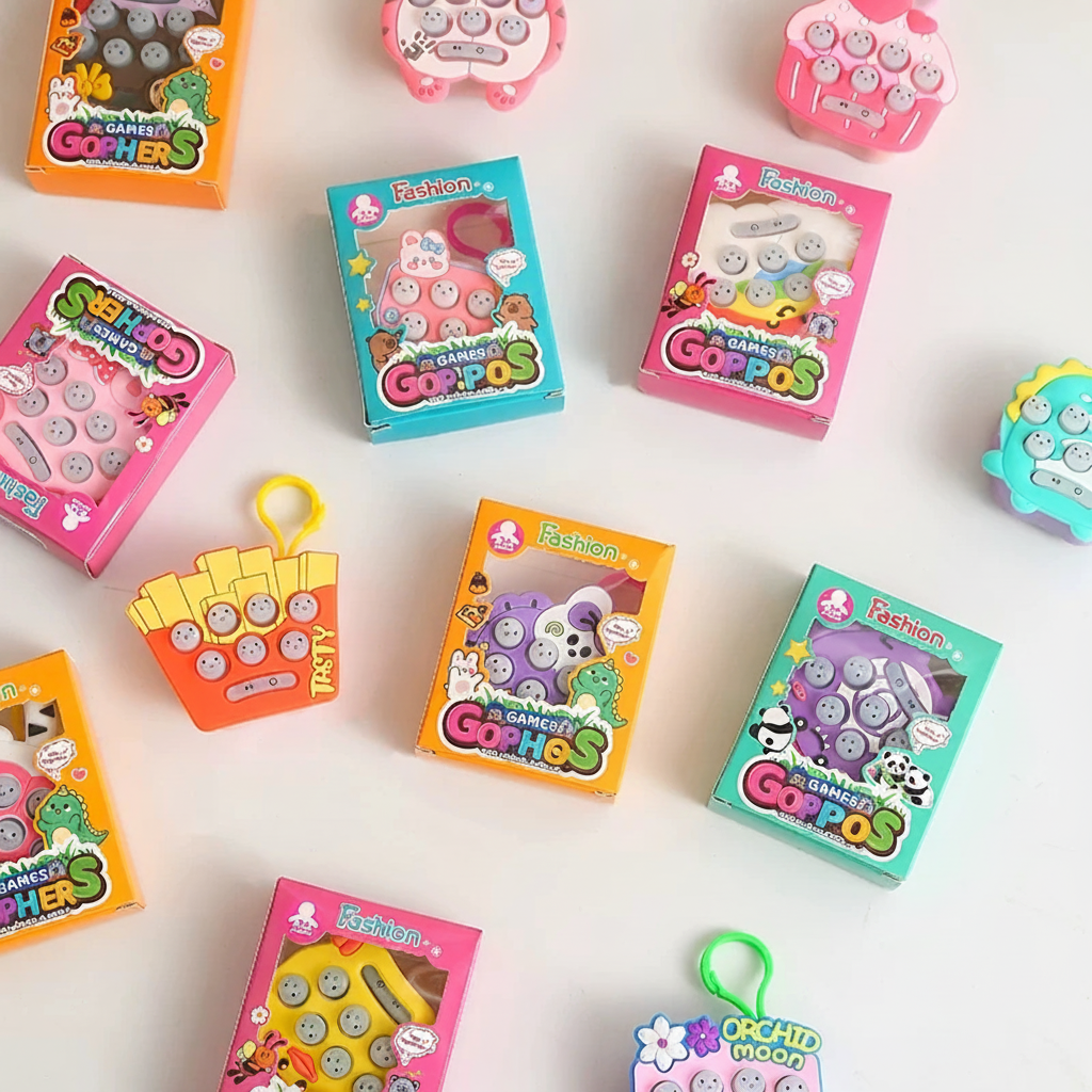 Mini Juego Atrapa Topos Llavero Antistrés para Niños - 1