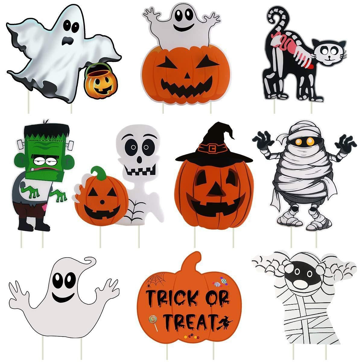Letreros de Halloween para jardín con estaca decorativa
