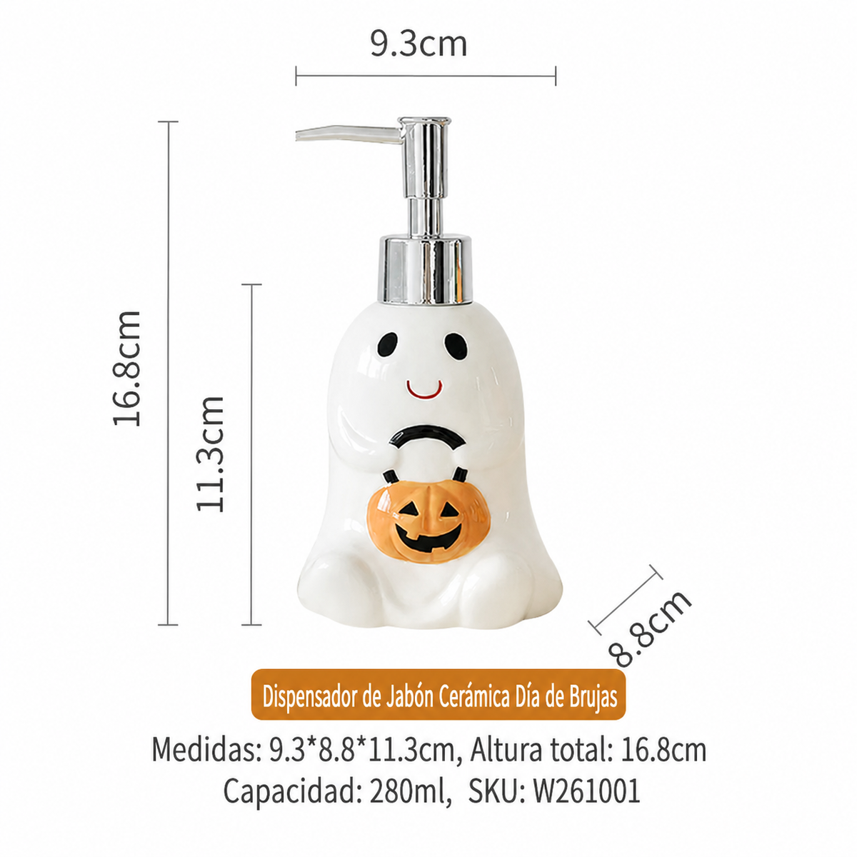 Dispensador de Jabón Cerámica Halloween