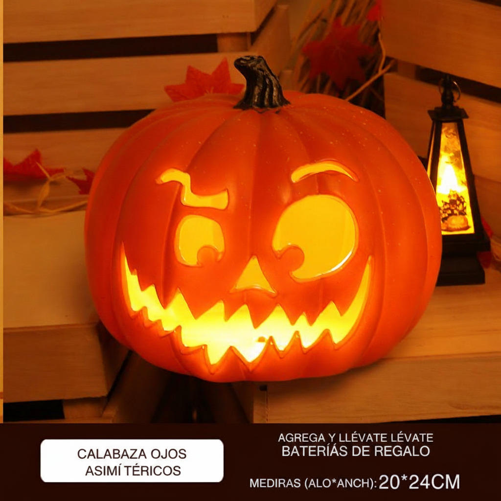 Calabaza Iluminada de Halloween Decoración con Luz LED