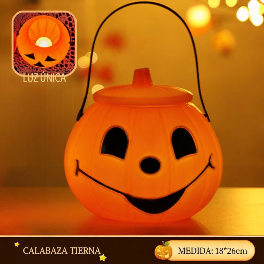 Calabaza Iluminada de Halloween Decoración con Luz LED