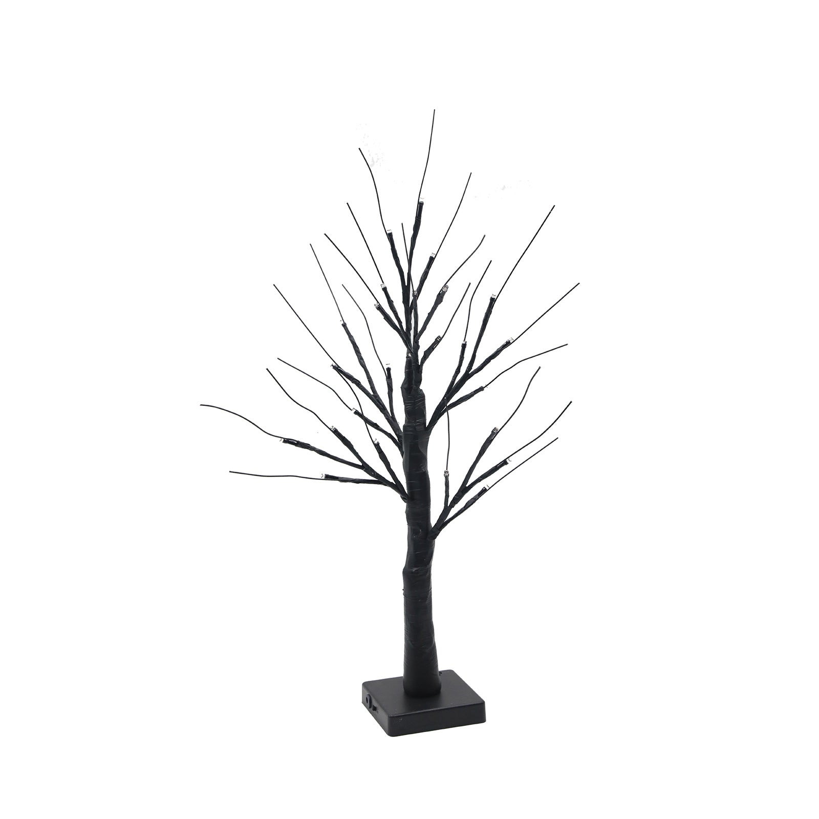 Árbol LED Halloween decoración 25 cm luz naranja y morada - 1