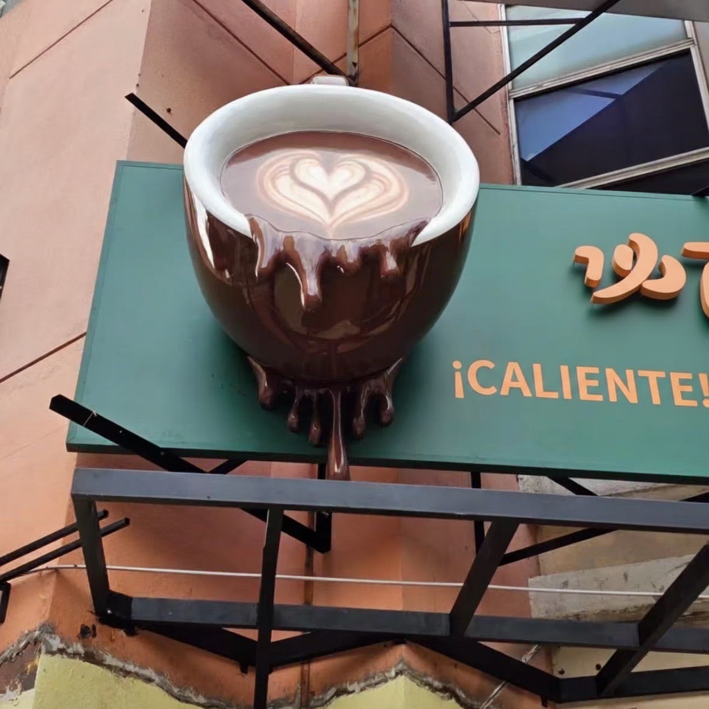 Escultura decorativa 3D para fachada de negocio