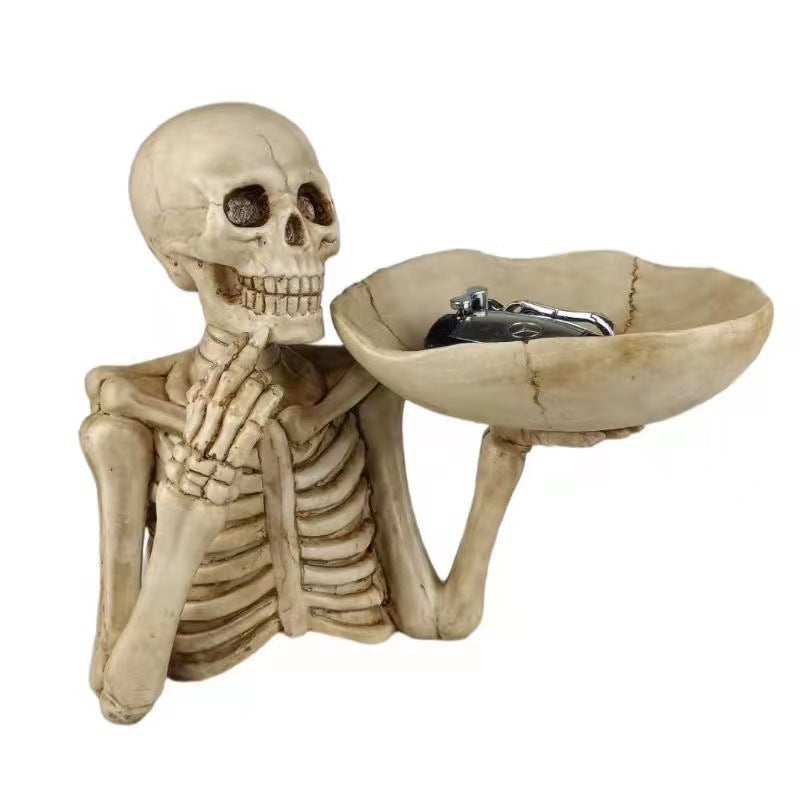 Charola Calavera Gótica Decorativa de Resina - 1