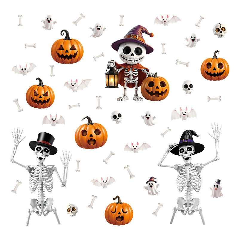 Stickers Halloween PVC fantasmas murciélagos 90x30 cm - 1