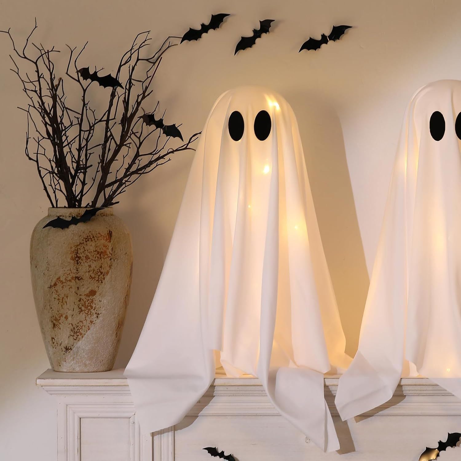Fantasma Halloween LED con vara telescópica 85-195 cm - 1