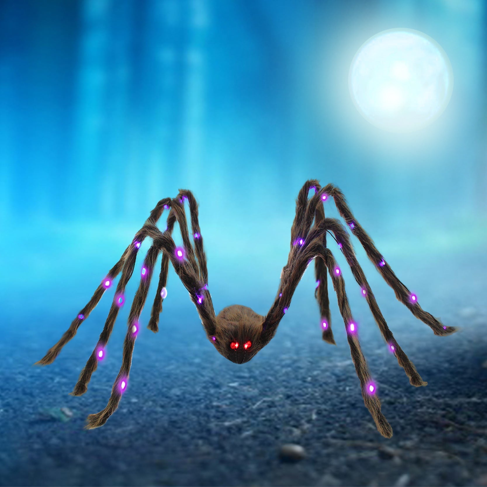 Araña Gigante de Halloween con Luces LED y Telaraña