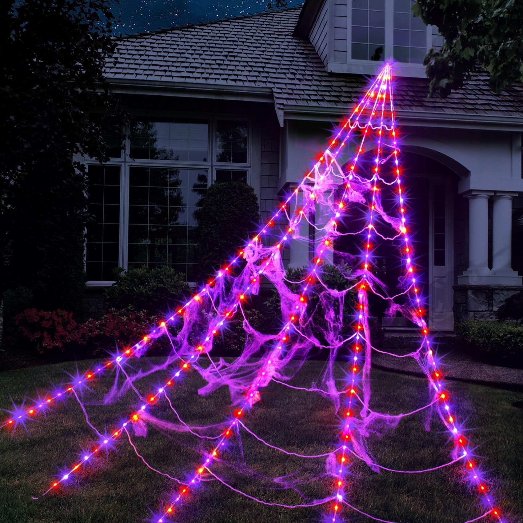 Araña Gigante de Halloween con Luces LED y Telaraña