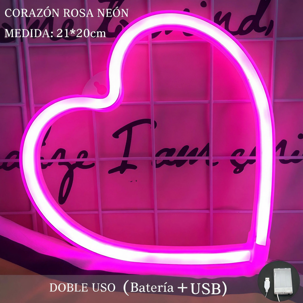 Lámpara Neón LED Decorativa con Formas y Diseños