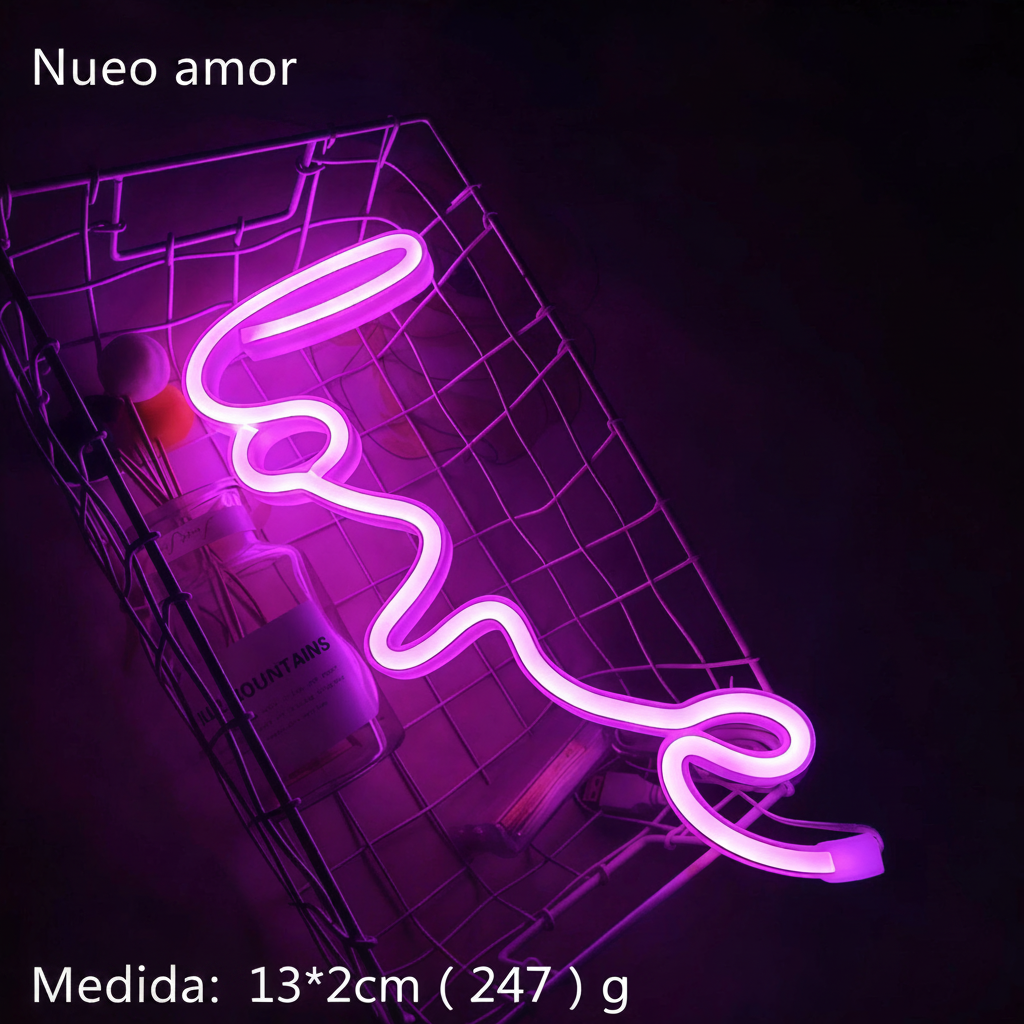 Lámpara Neón LED Decorativa con Formas y Diseños