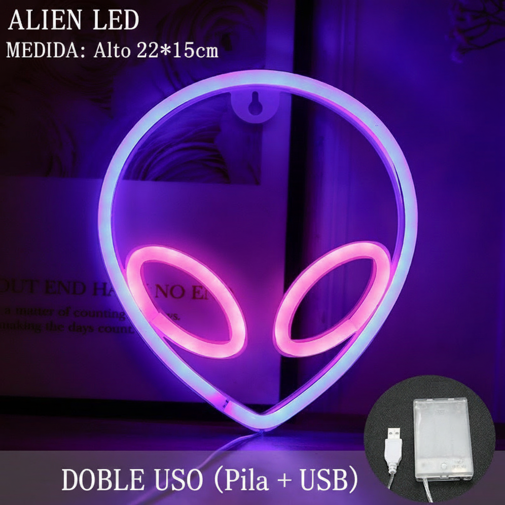 Lámpara Neón LED Decorativa con Formas y Diseños