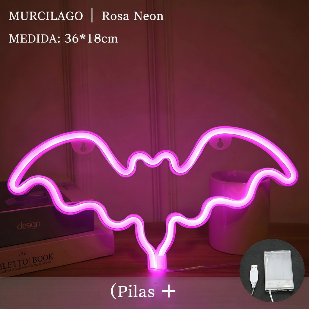 Lámpara Neón LED Decorativa con Formas y Diseños