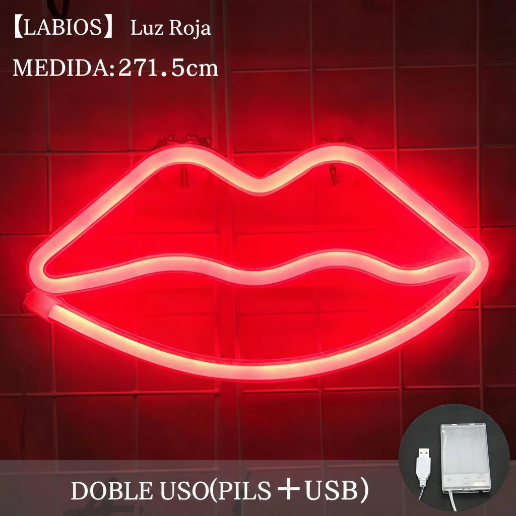 Lámpara Neón LED Decorativa con Formas y Diseños