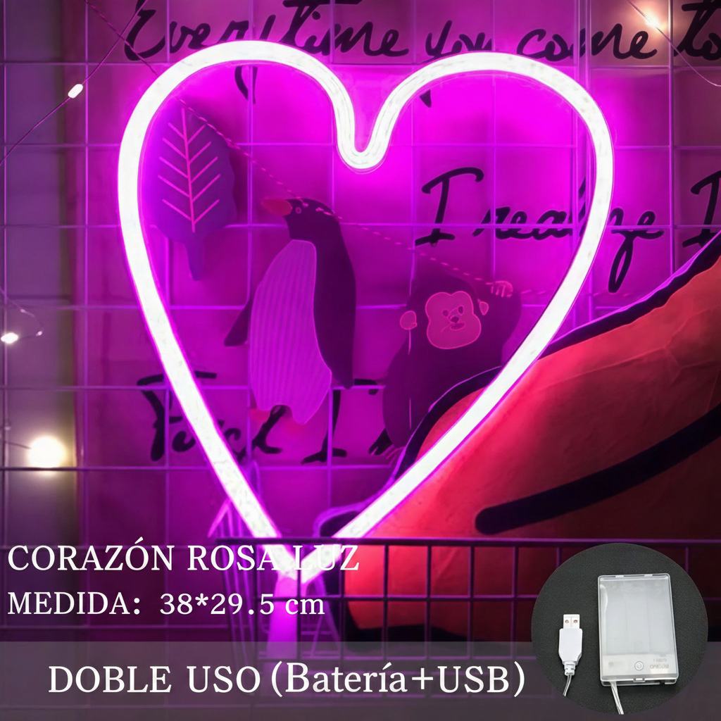 Lámpara Neón LED Decorativa con Formas y Diseños