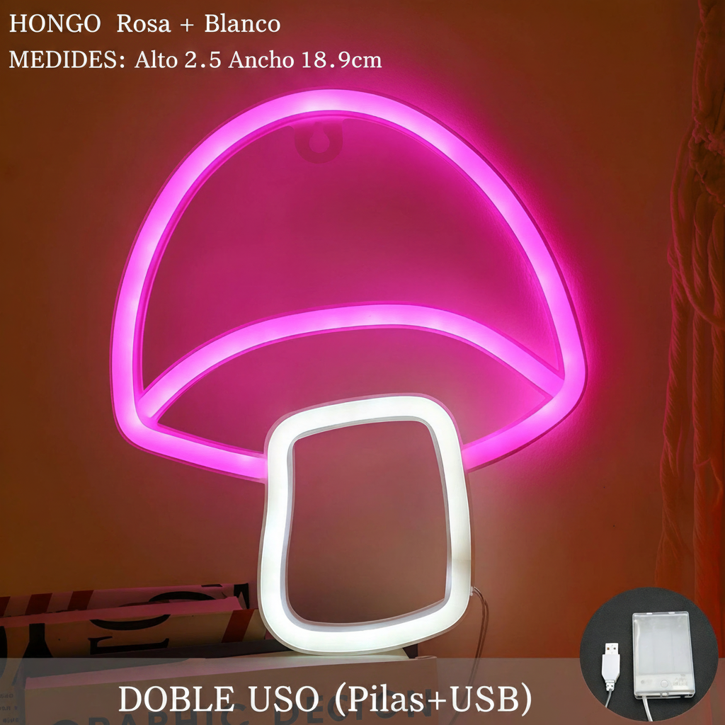 Lámpara Neón LED Decorativa con Formas y Diseños