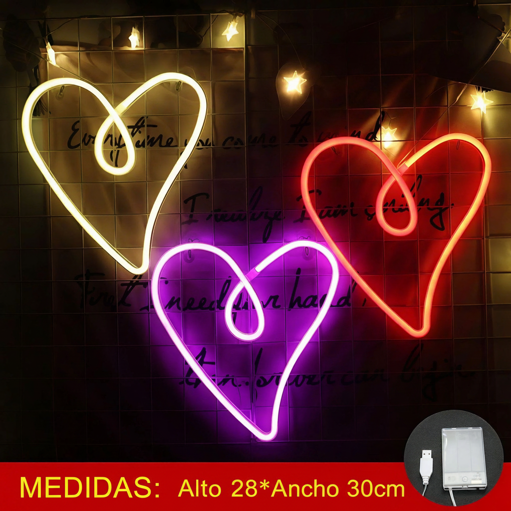 Lámpara Neón LED Decorativa con Formas y Diseños