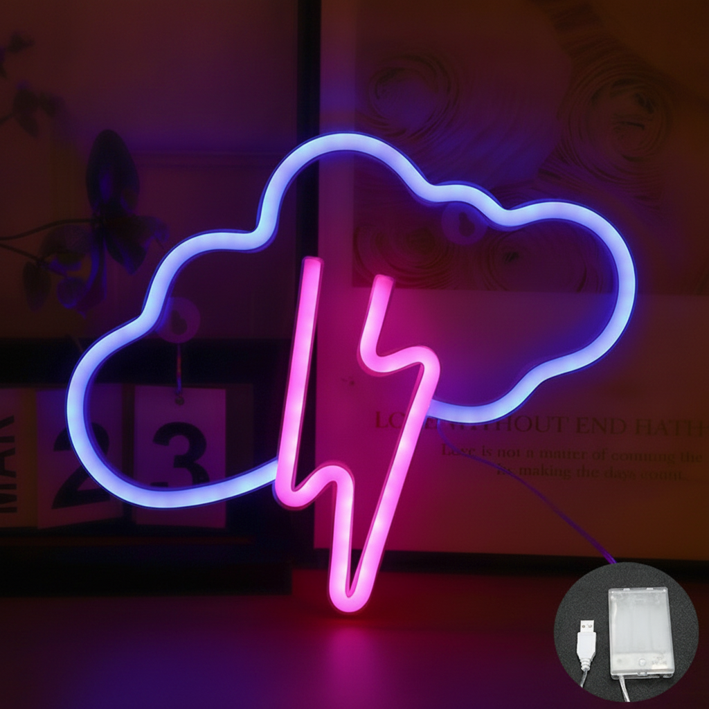 Lámpara Neón LED Decorativa con Formas y Diseños
