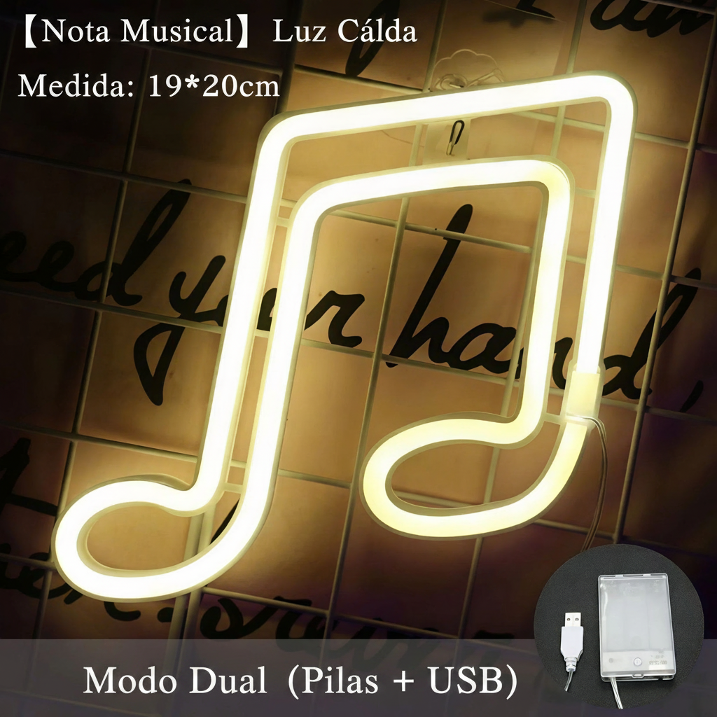 Lámpara Neón LED Decorativa con Formas y Diseños