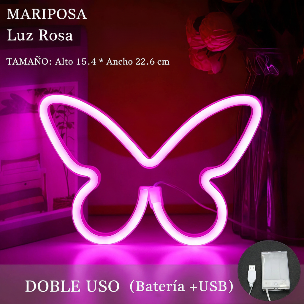 Lámpara Neón LED Decorativa con Formas y Diseños