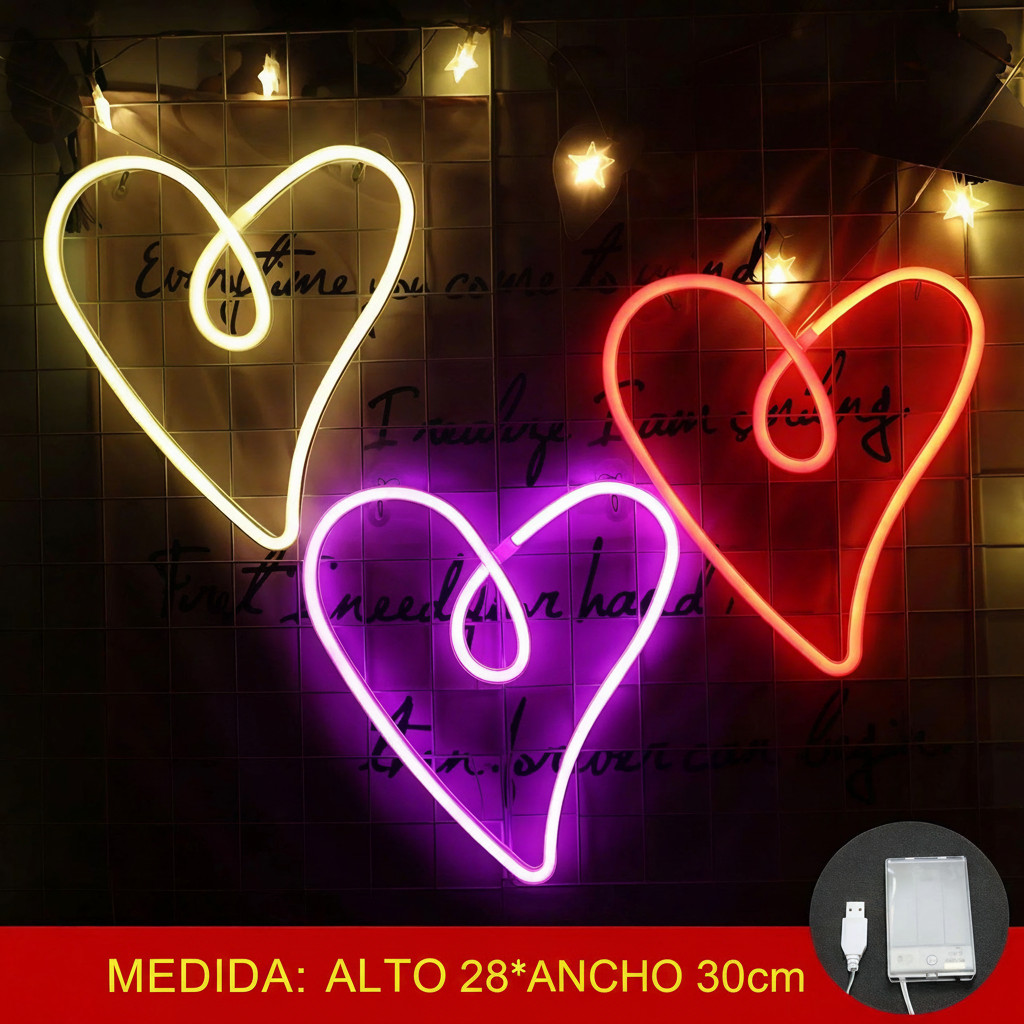 Lámpara Neón LED Decorativa con Formas y Diseños
