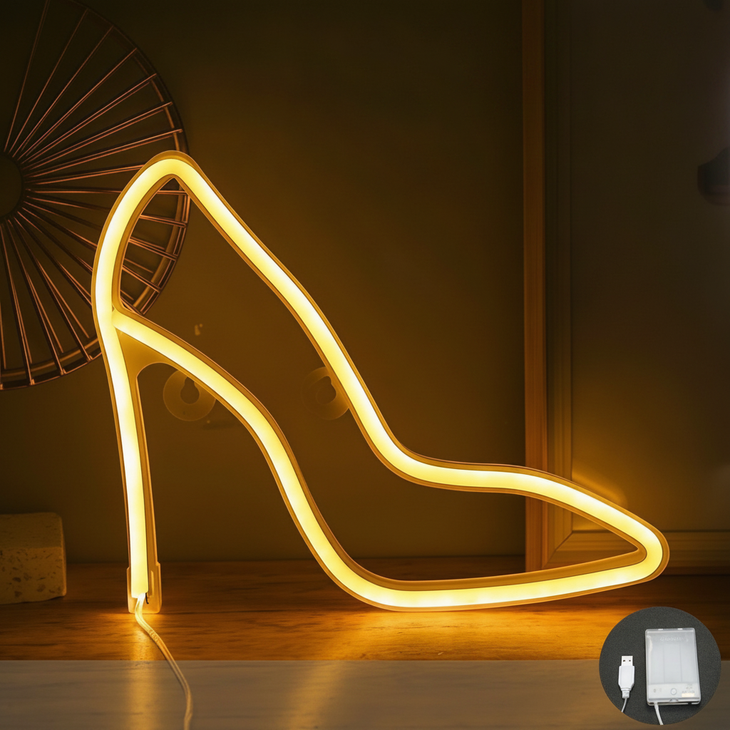 Lámpara Neón LED Decorativa con Formas y Diseños
