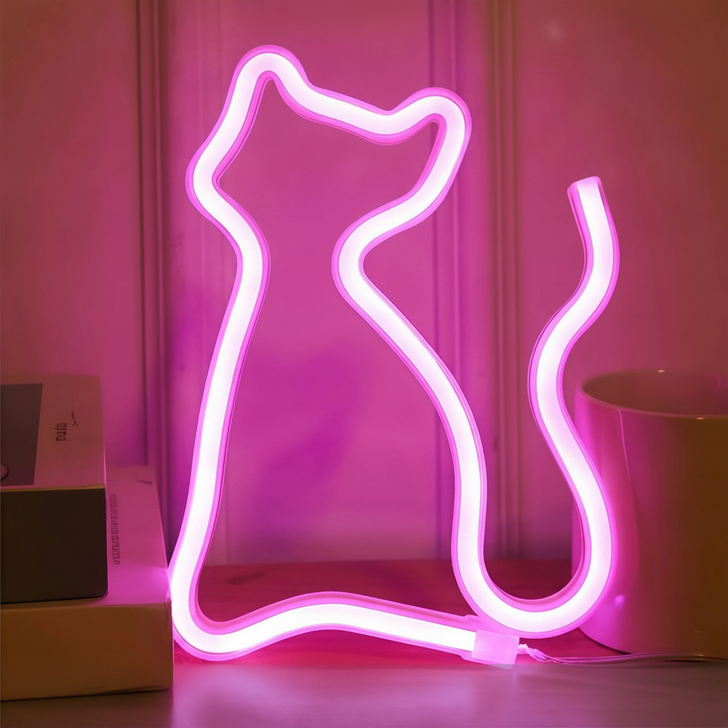 Lámpara Neón LED Decorativa con Formas y Diseños