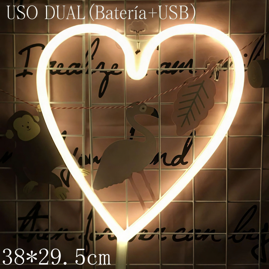 Lámpara Neón LED Decorativa con Formas y Diseños