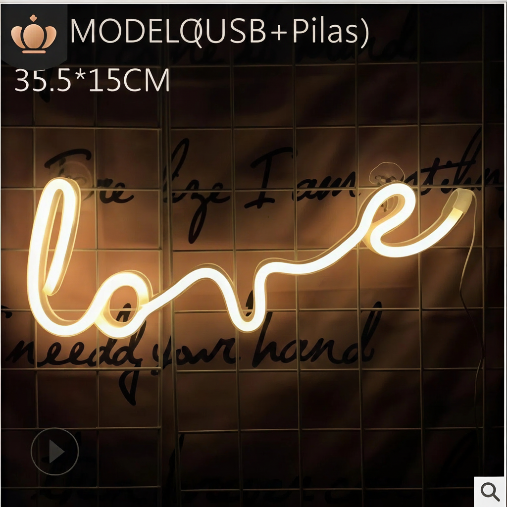 Lámpara Neón LED Decorativa con Formas y Diseños