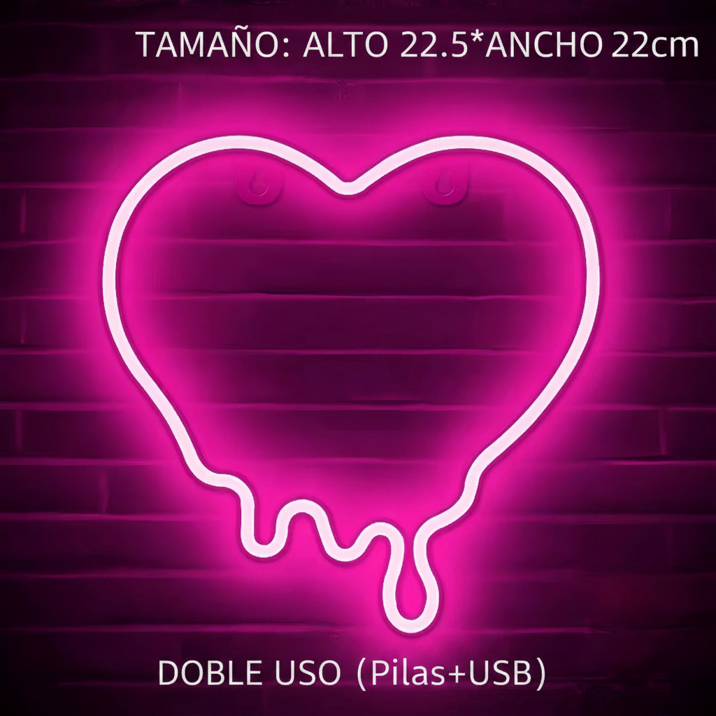 Lámpara Neón LED Decorativa con Formas y Diseños