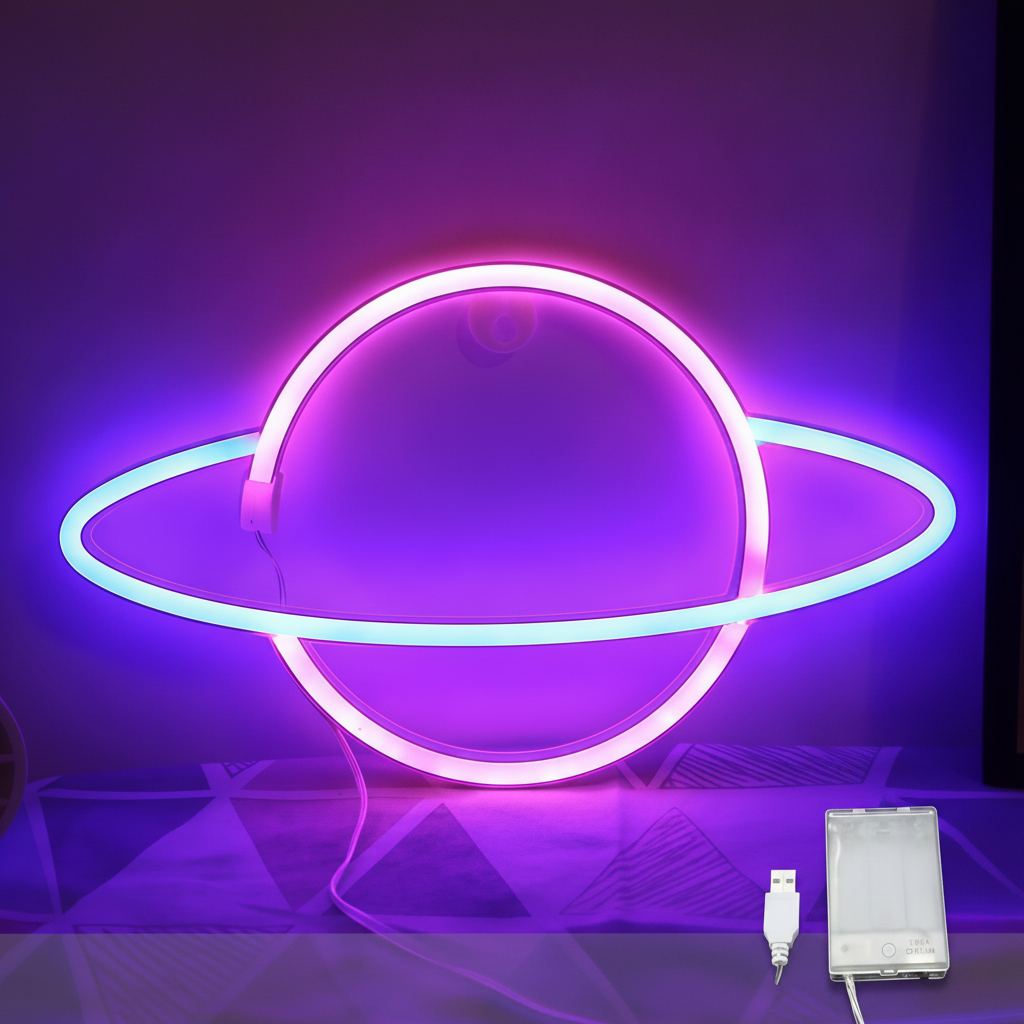 Lámpara Neón LED Decorativa con Formas y Diseños