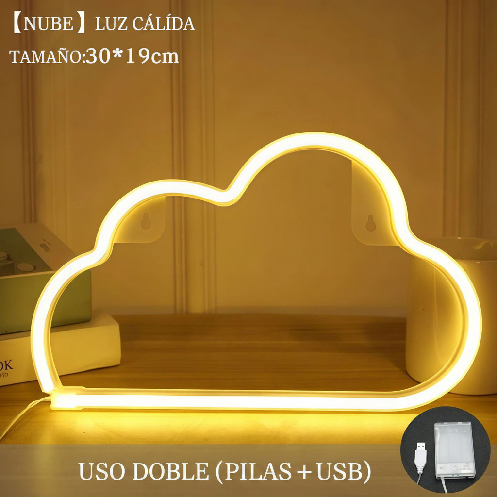 Lámpara Neón LED Decorativa con Formas y Diseños