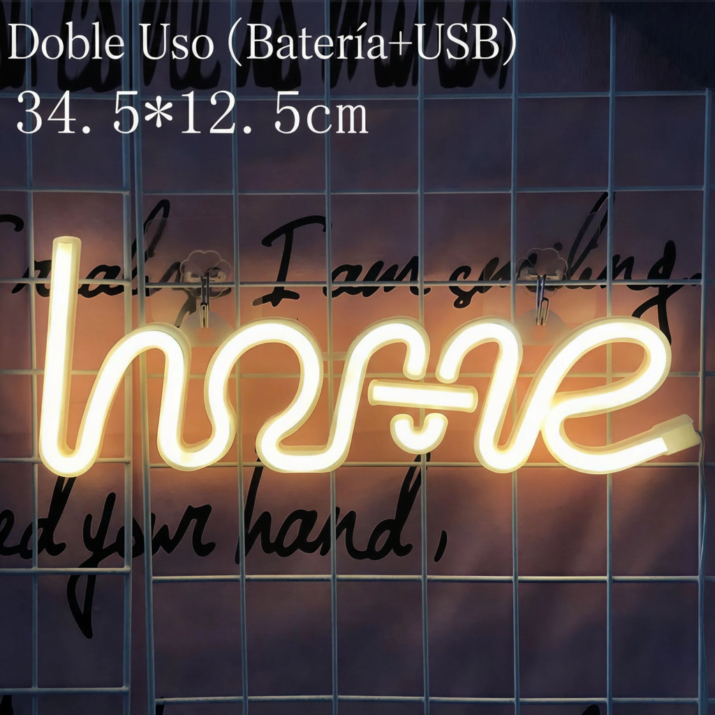 Lámpara Neón LED Decorativa con Formas y Diseños