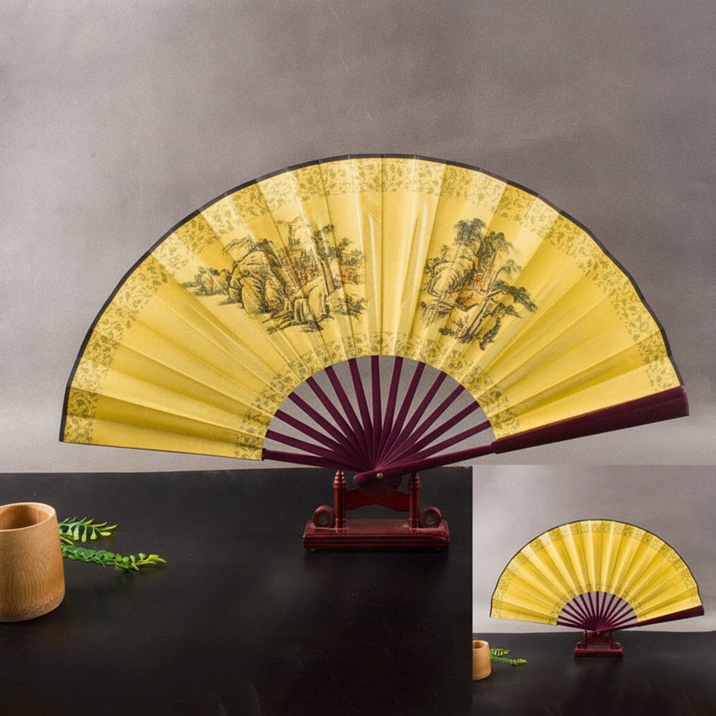 Abanico plegable de bambú estilo clásico 25 cm