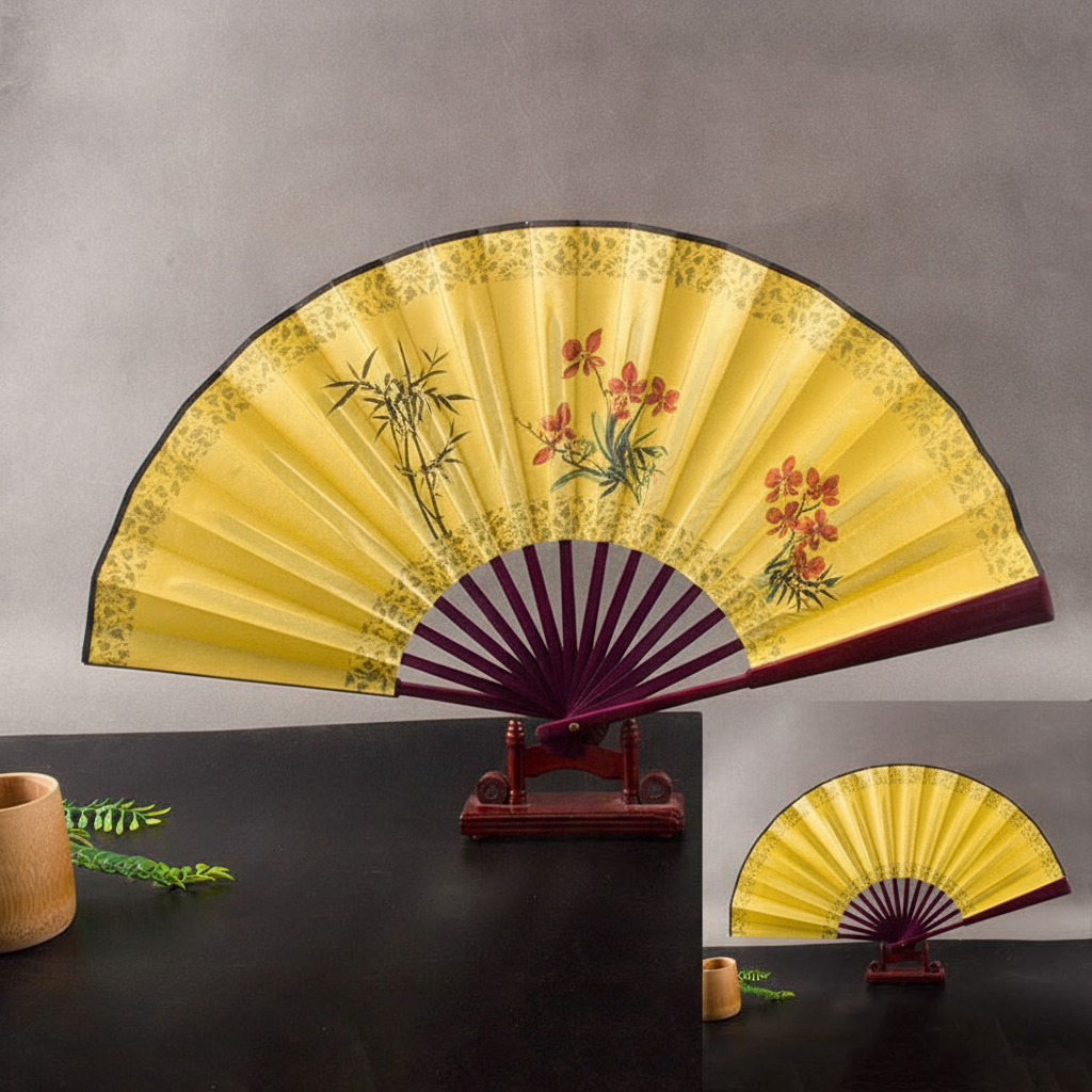 Abanico plegable de bambú estilo clásico 25 cm