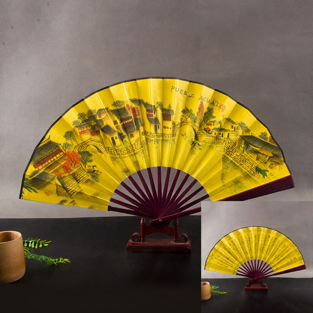 Abanico plegable de bambú estilo clásico 25 cm