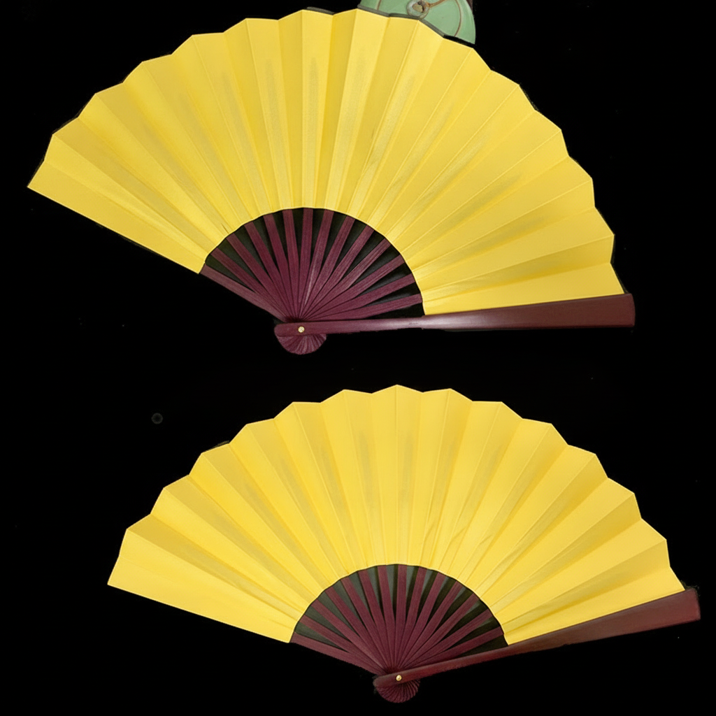 Abanico plegable de bambú y seda estilo oriental 25 cm