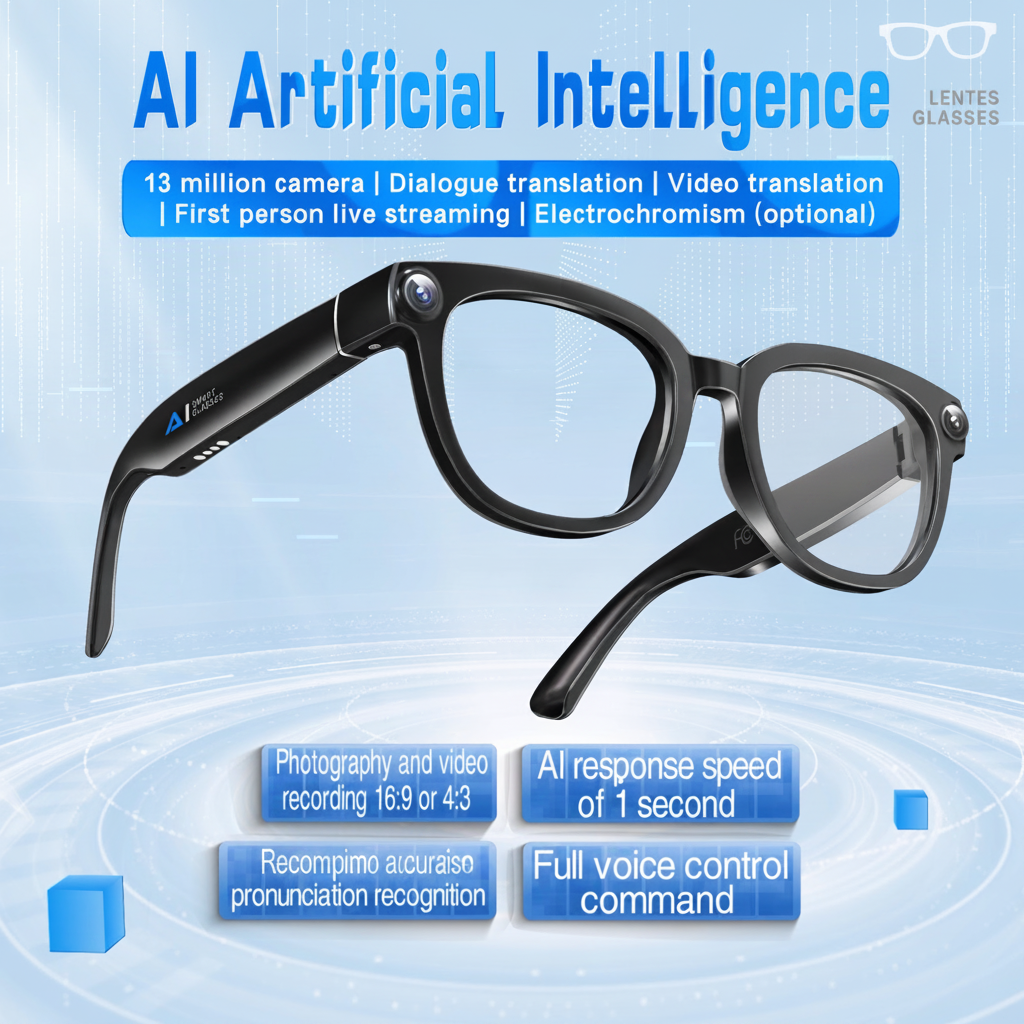 Lentes Inteligentes con Cámara 13 MP y Traducción IA - 6
