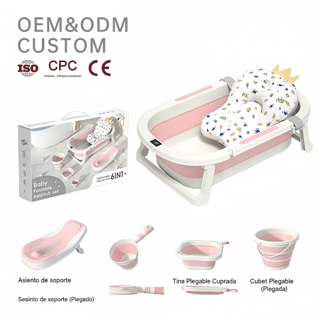 Tina de Baño Plegable para Bebé con Accesorios - 1